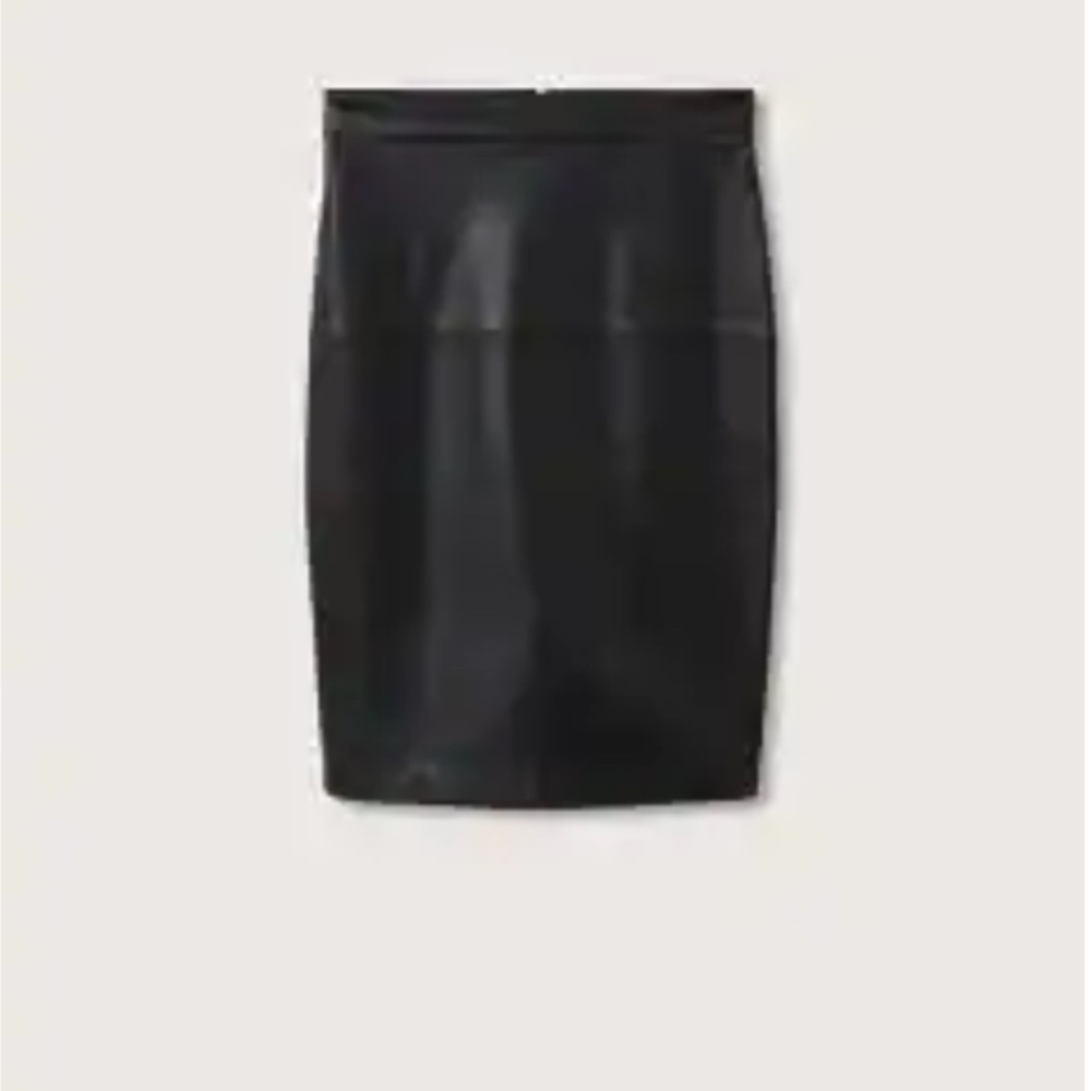 Mango Black Faux Leather Pencil Skirt